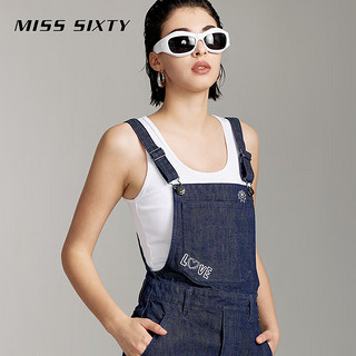 MISS SIXTY x Keith Haring 跨界合作系列2024夏季牛仔背带裙 深蓝 M