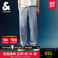 杰克·琼斯（JACK&JONES）夏季宽松舒适柔软潮流百搭松紧抽绳浅蓝弹力牛仔裤男裤224232033 E40 浅牛仔蓝 常规 170/76A/SR