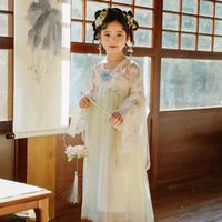 波亚米特 女童汉服公主裙2024春季儿童洋气连衣裙中大童新中式国风裙子