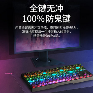 CHERRY 樱桃MX3.0sTKL 87键有线RGB透光客制化机械键盘电竞游戏键盘水晶透明键帽 全透水晶版-青轴