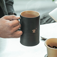 EDENUS 万仟堂 茶杯办公室泡茶杯茶水分离杯高档陶瓷茶杯子家用喝水男士望
