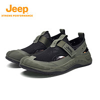 Jeep 吉普 包头凉鞋男夏季户外徒步新款网面 绿色 39