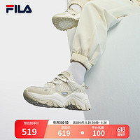 FILA 斐乐 官方鱼刺SOFIA 1S +女鞋休闲鞋秋摩登运动鞋厚底老爹鞋 奶白/米色-GB 38