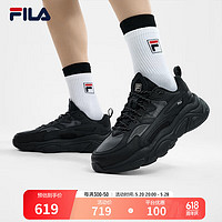 FILA 斐乐 官方男鞋MARS 1S复古运动鞋2024夏新款时尚火星鞋跑步鞋 黑-BK 40.5