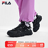 FILA 斐乐 女鞋FLUID 5复古运动鞋2024夏猫爪鞋户外休闲鞋 黑-BK 36