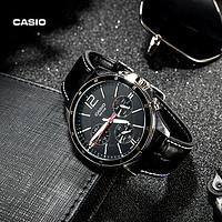 CASIO 卡西欧 旗舰店MTP-1374D防水时尚休闲石英手表男官网官方正品