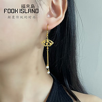 FOOK ISLAND/福来岛 福来岛 黄金耳饰足金999国潮窗花耳饰古法金耳坠黄金时尚耳钉女