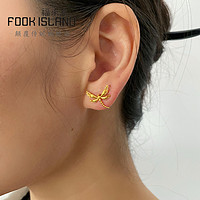 FOOK ISLAND/福来岛 福来岛足金耳钉小蜻蜓黄金耳钉女计价时尚通勤足金古法金新款耳饰