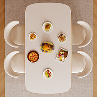 2024岩板餐桌椅现代简约轻奢家用小户型客厅长方形奶油风饭桌