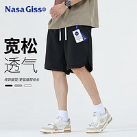 NASA GISS 官方潮牌联名短裤男夏季学生宽松运动篮球薄款五分裤男 黑色 2XL