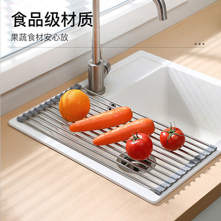 沥水架可折叠不锈钢洗碗槽置物架厨房水槽碗碟架沥水篮收纳多功能