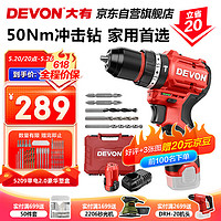DEVON 大有 12V无刷锂电钻手电钻充电钻手转螺丝刀5209单电2.0标充豪华塑盒