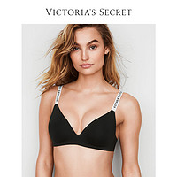 VICTORIA'S SECRET 维密 Logo字母肩带小胸显大聚拢无痕文胸美式性感内衣女新款