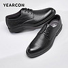 YEARCON 意尔康 男鞋透气商务正装鞋系带打孔气质凉鞋97841W 黑色 42