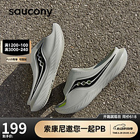 saucony 索康尼 搖籃男女時尚一腳蹬拖鞋緩震舒適休閑鞋CRADLE灰黑42