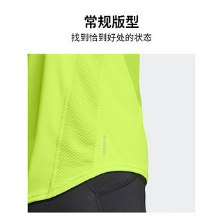 adidas速干舒适跑步运动上衣圆领短袖T恤女装阿迪达斯IC5190 亮柠檬黄/黑色 A/M