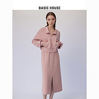 BASICHOUSE 百家好 Basic House/百家好运动服套装女2023夏季新款拉链休闲风半裙套装