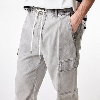 杰克·琼斯（JACK&JONES）夏季新款男士裤子合体版型休闲工装风束脚牛仔裤长裤224232032 C43 常规 C43