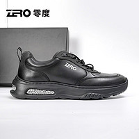 零度Zero男鞋2024秋季新款时尚百搭拼色真皮柔软羊里透气运动休闲鞋