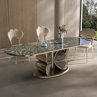 奢石大理石餐桌高端现代简约长方形别墅意式岩板饭桌微晶石