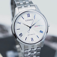 CITIZEN 西铁城 旗舰官方正品钢带夜光复古商务休闲机械手表男NH7501-85AB