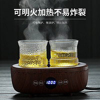 88VIP：唯铭诺 条纹玻璃杯束腰杯茶道杯150ML防烫隔热玻璃茶杯品茗杯