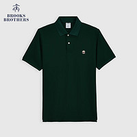 Brooks Brothers BrooksBrothers）男24夏经典logo商务纯色翻领短袖Polo衫 3002-深墨绿色 XL