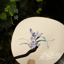 水佩风裳 非遗绒花发簪 兰花檀木