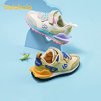 巴拉巴拉 童鞋儿童慢跑运动鞋男女童秋季拼接绒面中大童阿甘鞋