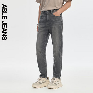 ABLE JEANS【立体锥形裤】24夏季男士经典百搭时尚复古牛仔裤 【冰爽玉】陨石灰 30/30