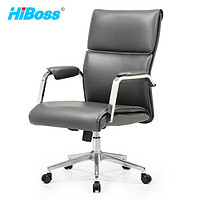 HiBoss 办公椅人体工学升降椅可移动皮椅家用办公椅子