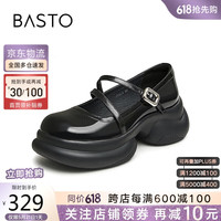 百思图24春商场同款时尚休闲玛丽珍粗跟女单鞋TQ322AQ4