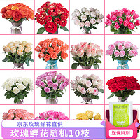 JIANSHI 简势 品质鲜花玫瑰花康乃馨百合向日花束云南昆明基地源头直发 玫瑰-10支（随机单色）