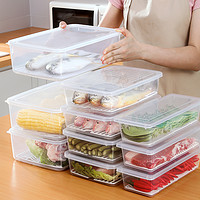 nakaya 日式保鲜盒食品级冰箱收纳盒厨房沥水储物盒冷藏整理盒子小号树脂