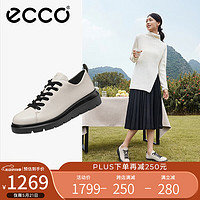 爱步（ECCO）乐福鞋女 英伦小皮鞋厚底松糕鞋 新潮216203 米色36