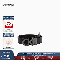 Calvin KleinJeans男士真皮休闲双面ck金属字母带头牛皮腰带HC551H19 85cm