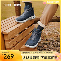 斯凯奇（Skechers）休闲鞋布洛克高帮鞋男士防寒鞋雪地鞋靴冬季保暖鞋 894262 海军蓝色/NVY 43