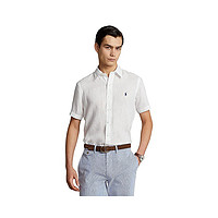 拉夫劳伦 香港直邮潮奢 Polo Ralph Lauren 男士短袖合身亚麻衬衫