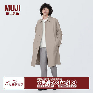 无印良品（MUJI）男式 不易沾水立领大衣 风衣外套男中长款AD0URC4S 淡黄色 XL (180/104A)