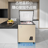 BingXiong 冰熊 冰柜家用小型冰柜一级节能低噪小冷柜冷冻冷藏母乳保鲜小冰箱 玫瑰金 73L