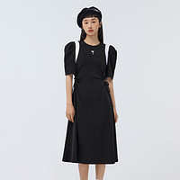 Semir 森马 裙子女生春夏修身镂空小心机美式辣妹撞色针织裙甜酷连衣裙女