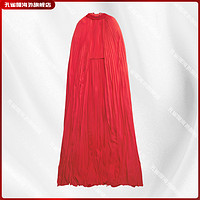 BALENCIAGA 女裙红色轻质褶饰斗篷长款连衣裙 2