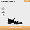 CHARLES&KEITH24夏季复古粗跟法式玛丽珍鞋女CK1-60361524 Black Box黑色 38