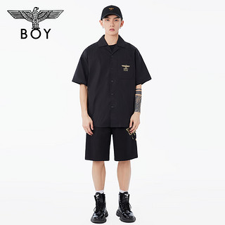 BOY LONDON24夏男女同款短袖爱心翅膀哥特高街衬衫外套N22801 黑色 S