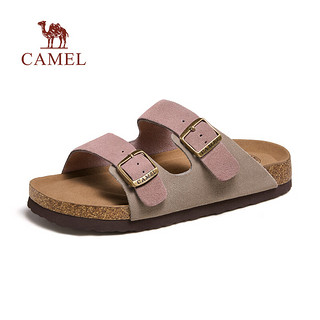 骆驼（CAMEL）2024夏季男鞋轻便软木透气凉鞋休闲百搭拖鞋 G24M074660 沙粉女 39