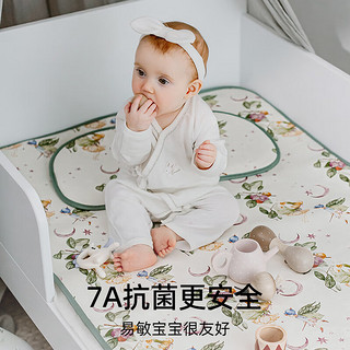 嫚熙（EMXEE）婴儿苎麻凉席儿童宝宝幼儿园天丝软凉席（不含枕头） 精灵国度 120×65(cm)