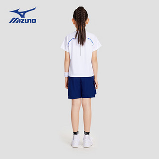 美津浓（MIZUNO）儿童短袖T恤宽松弹力时尚2024年夏季男女中大童 白色 130cm