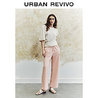 URBAN REVIVO 女士慵懒简约百搭松紧腰抽绳休闲裤 UWH840073