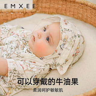 嫚熙（EMXEE）婴儿帽子夏季薄款新生婴儿胎帽宝宝无骨囟门帽初生婴儿 爱丽丝森林-兔耳朵款 小码（0-3个月）