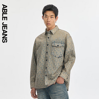 ABLE JEANS【牛仔衬衫】24秋季复古提花宽松牛仔衬衫 青梅蓝 M